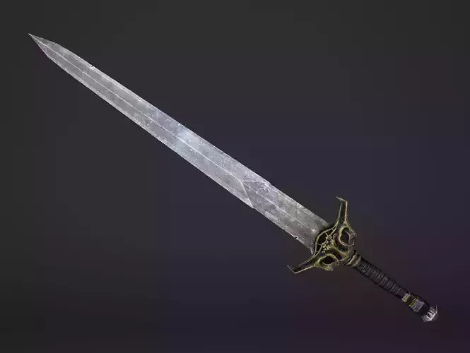Kings Steel Sword Low-poly 3D model