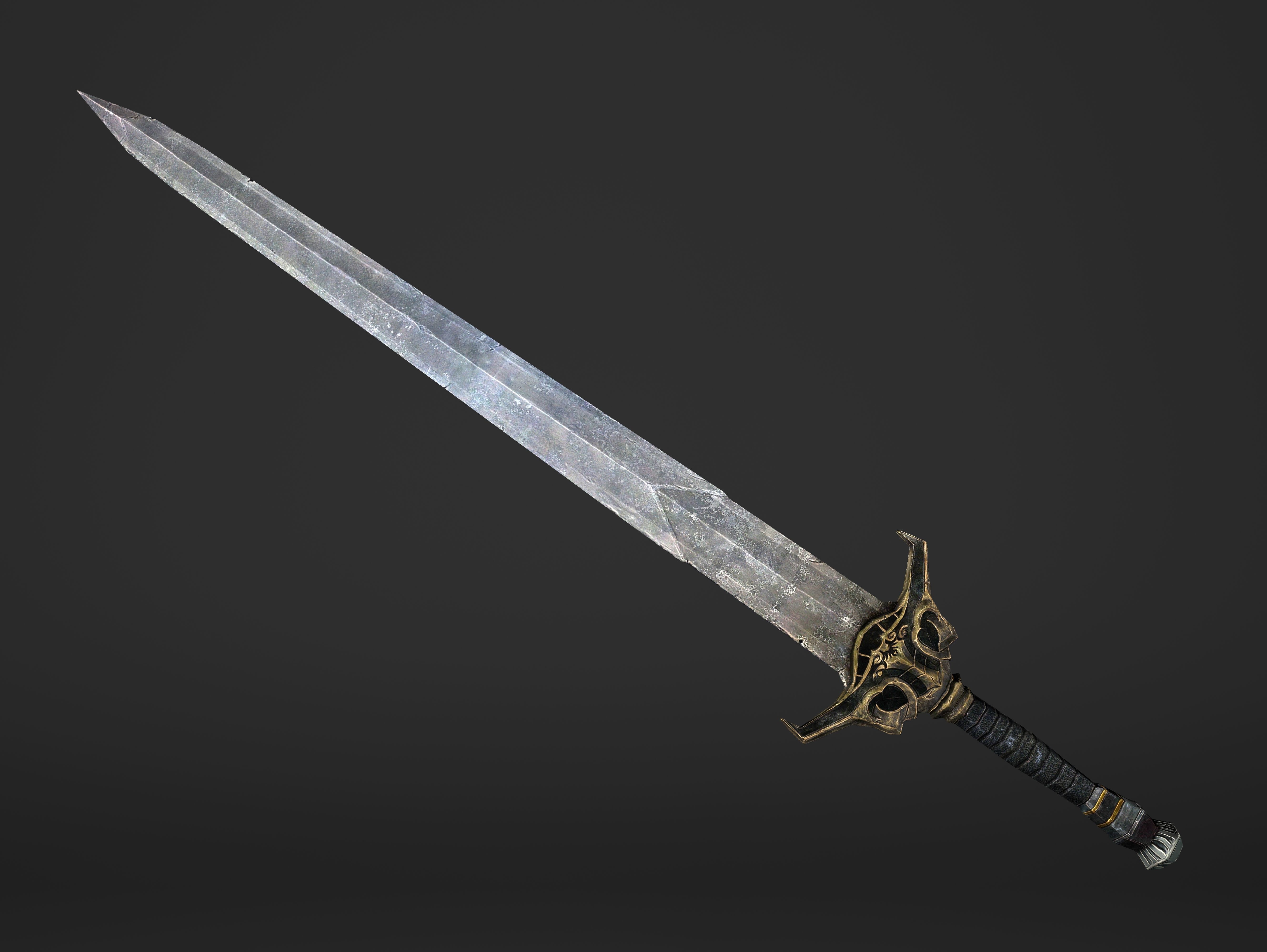 Kings Steel Sword Low-poly 3D model_2