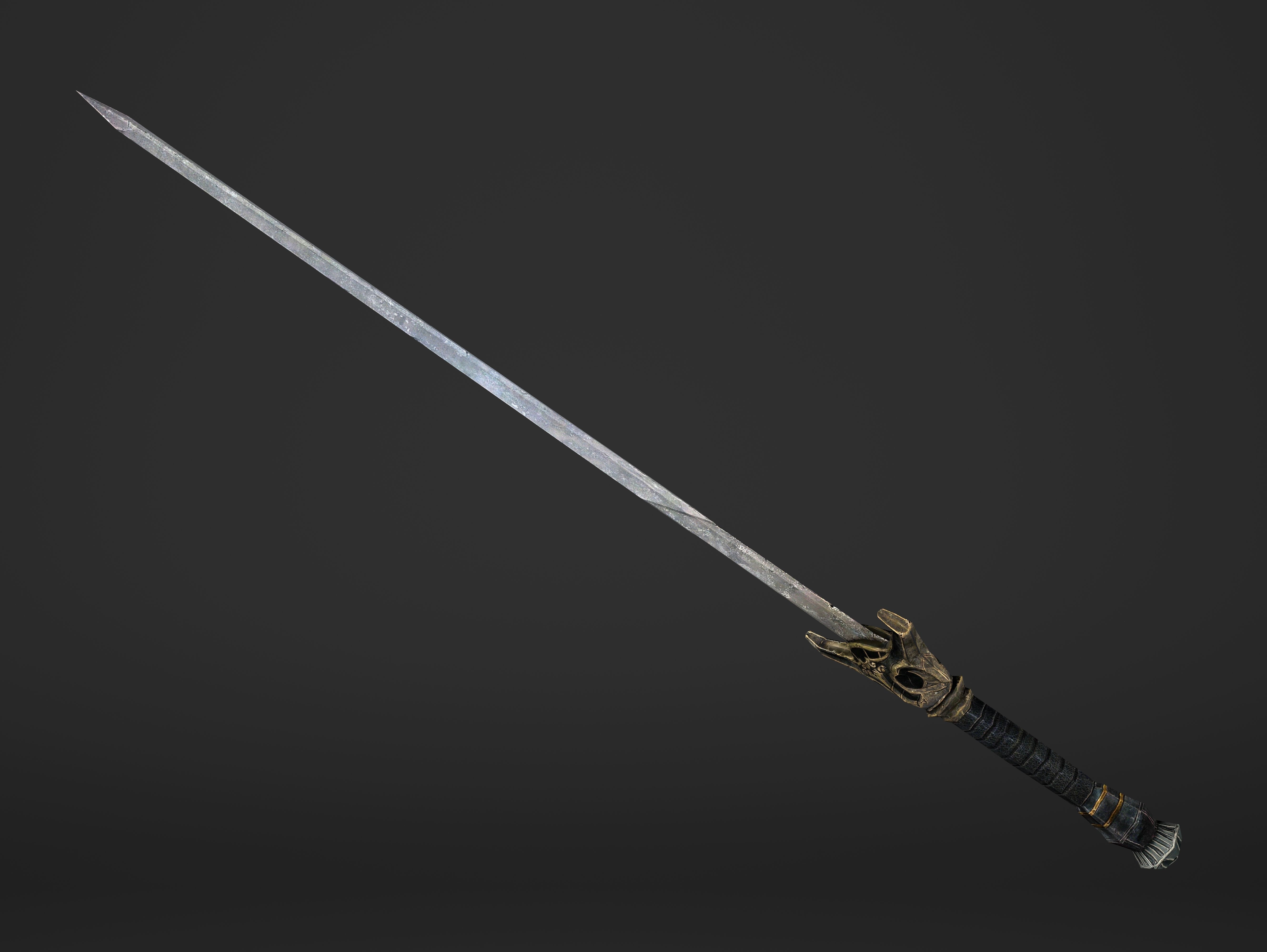 Kings Steel Sword Low-poly 3D model_12