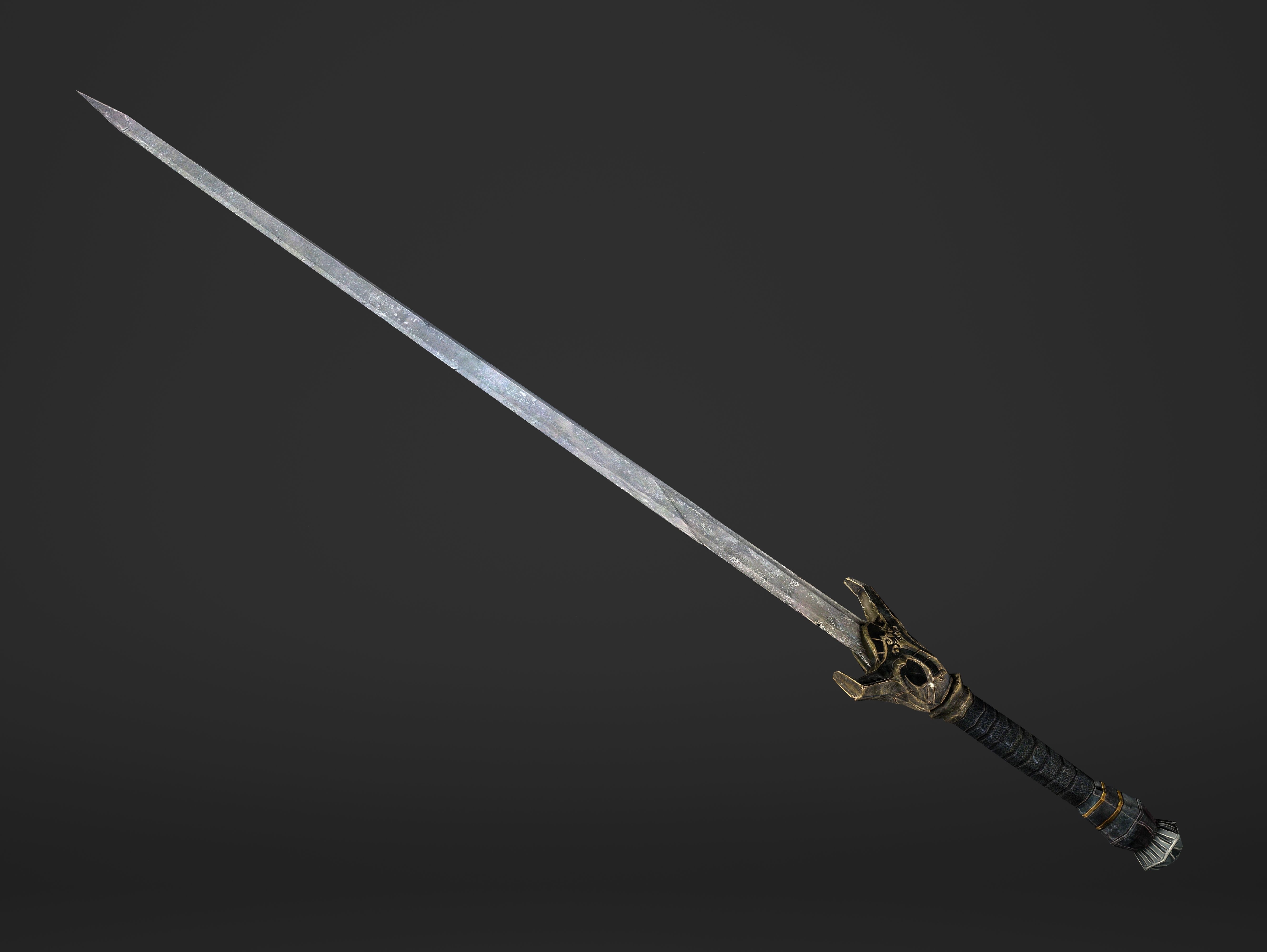 Kings Steel Sword Low-poly 3D model_8