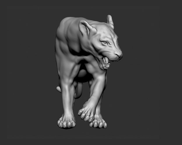 Lioness 3D Print Model dog lying 3D print model