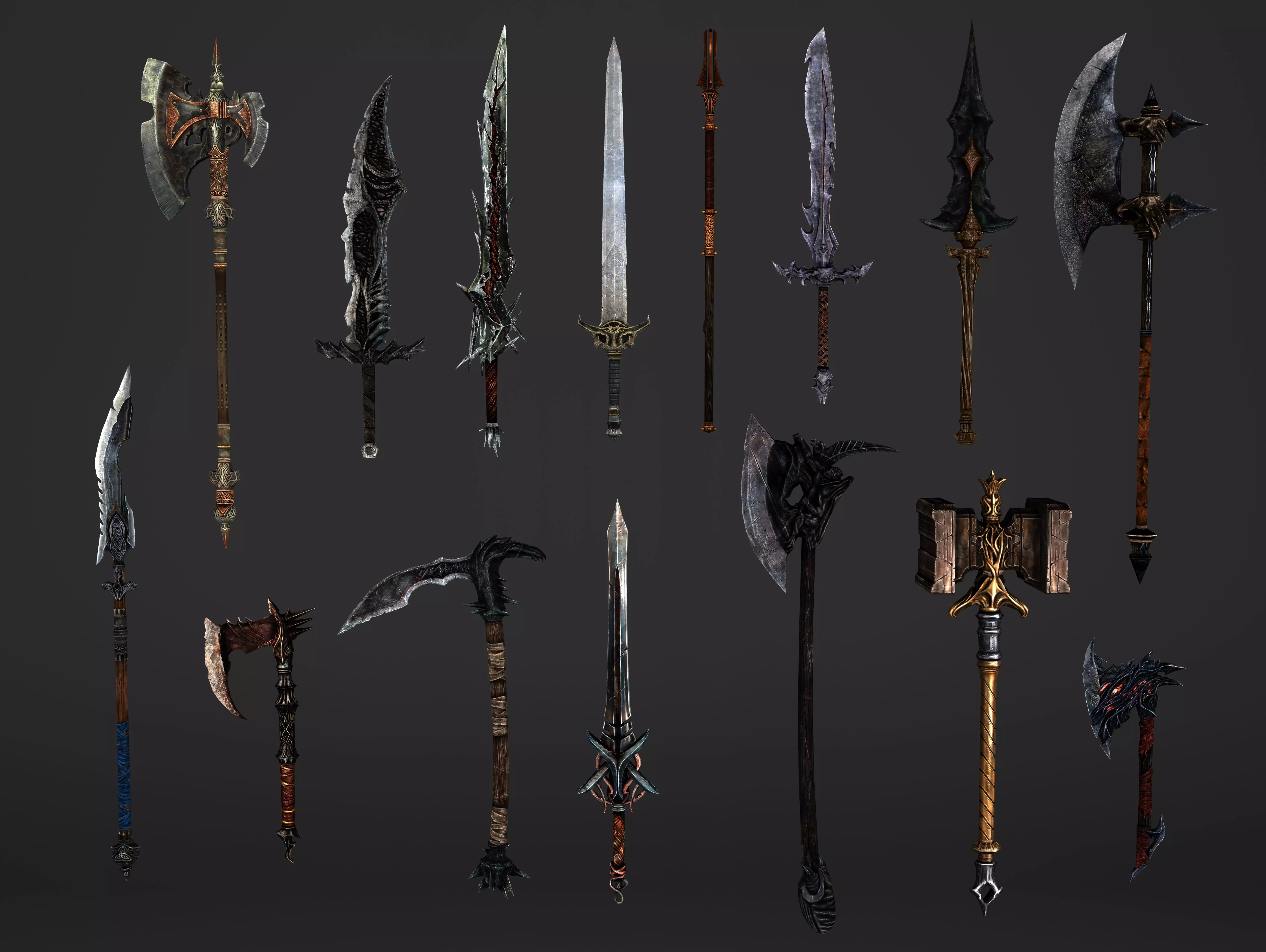 Fantasy Magical Weapons 3D Model Collection_0