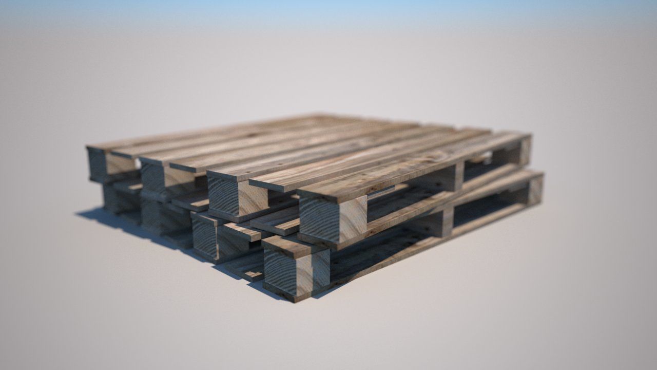 Wooden Pallet Low Poly High Quality Low-poly 3D model_1