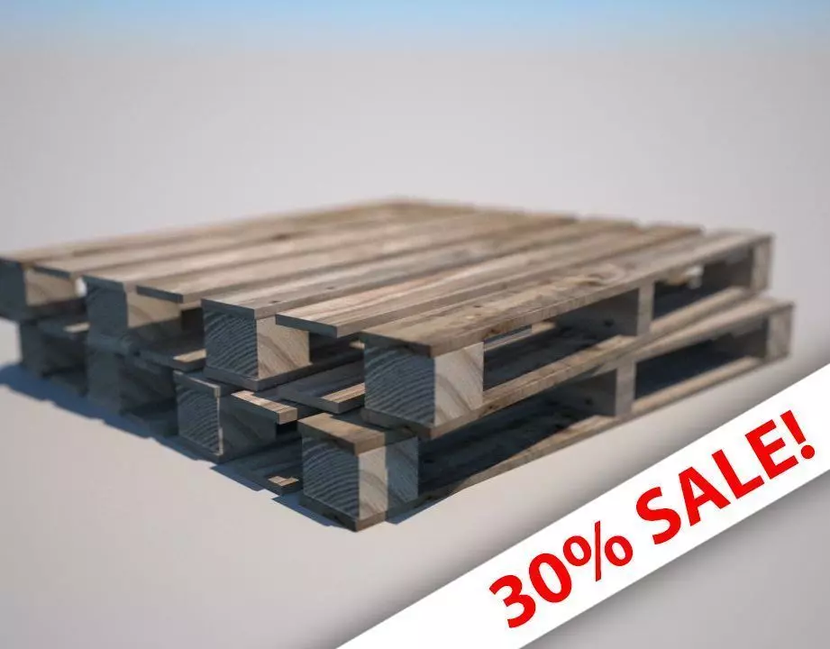 Wooden Pallet Low Poly High Quality Low-poly 3D model_0