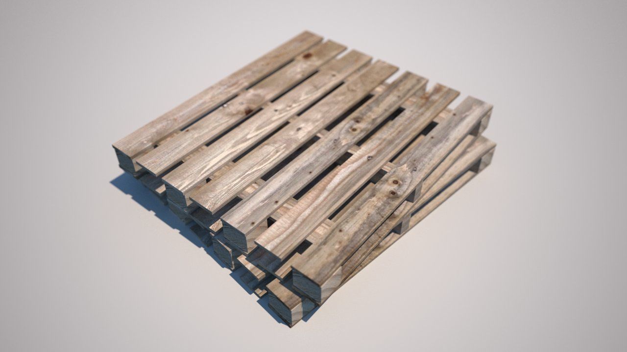 Wooden Pallet Low Poly High Quality Low-poly 3D model_3