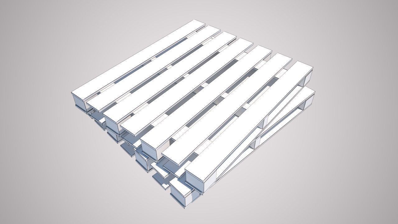 Wooden Pallet Low Poly High Quality Low-poly 3D model_5