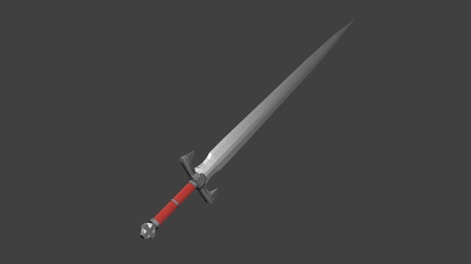 Steel sword 3D model_1