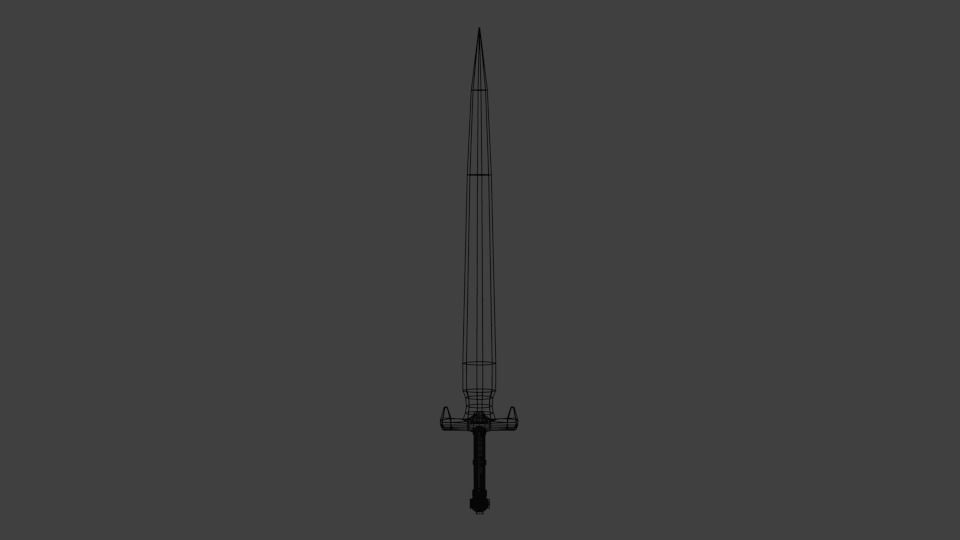 Steel sword 3D model_6