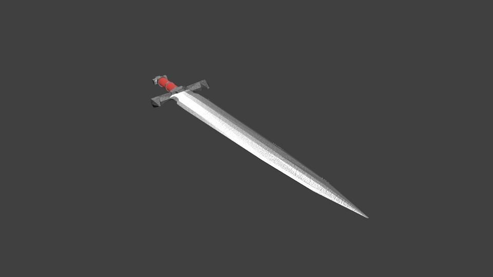 Steel sword 3D model_2
