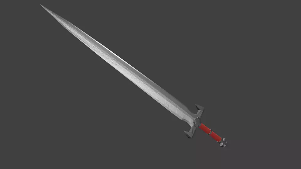 Steel sword 3D model_0