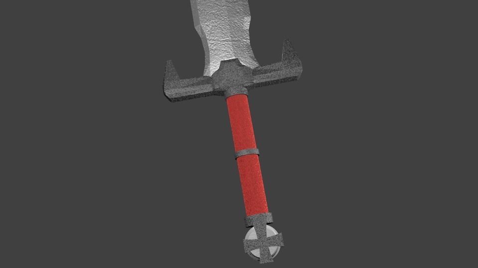 Steel sword 3D model_3