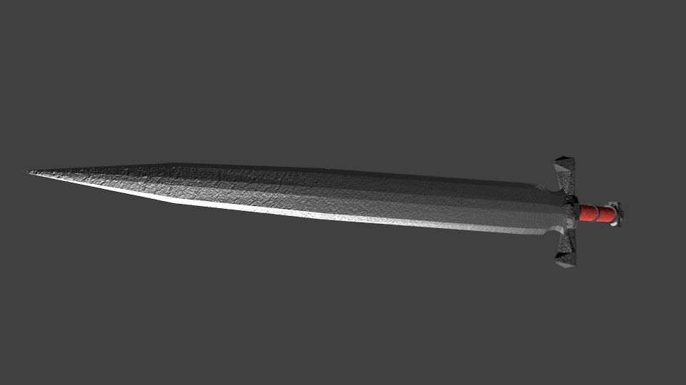 Steel sword 3D model_4