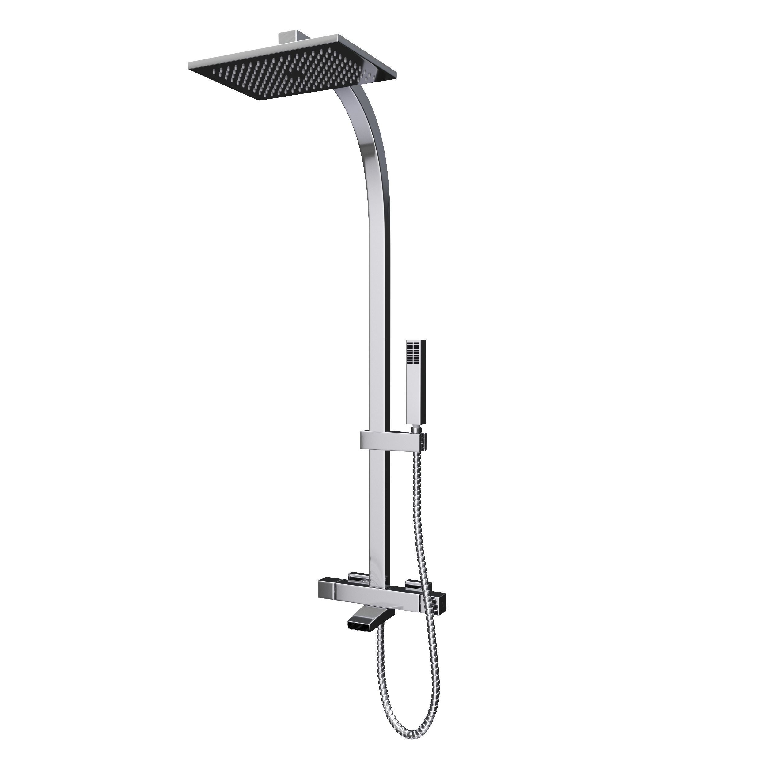 Square Shower 3D model_1