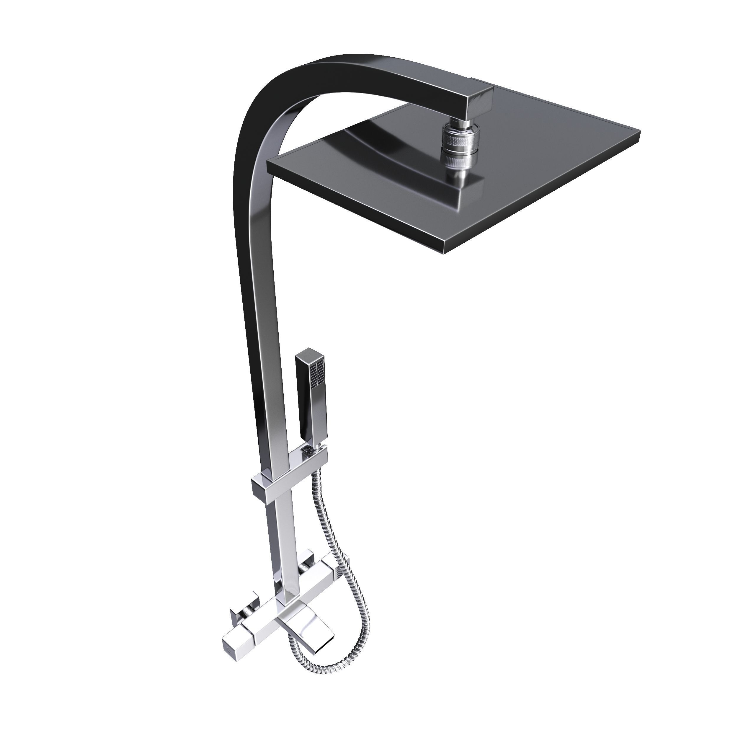 Square Shower 3D model_3