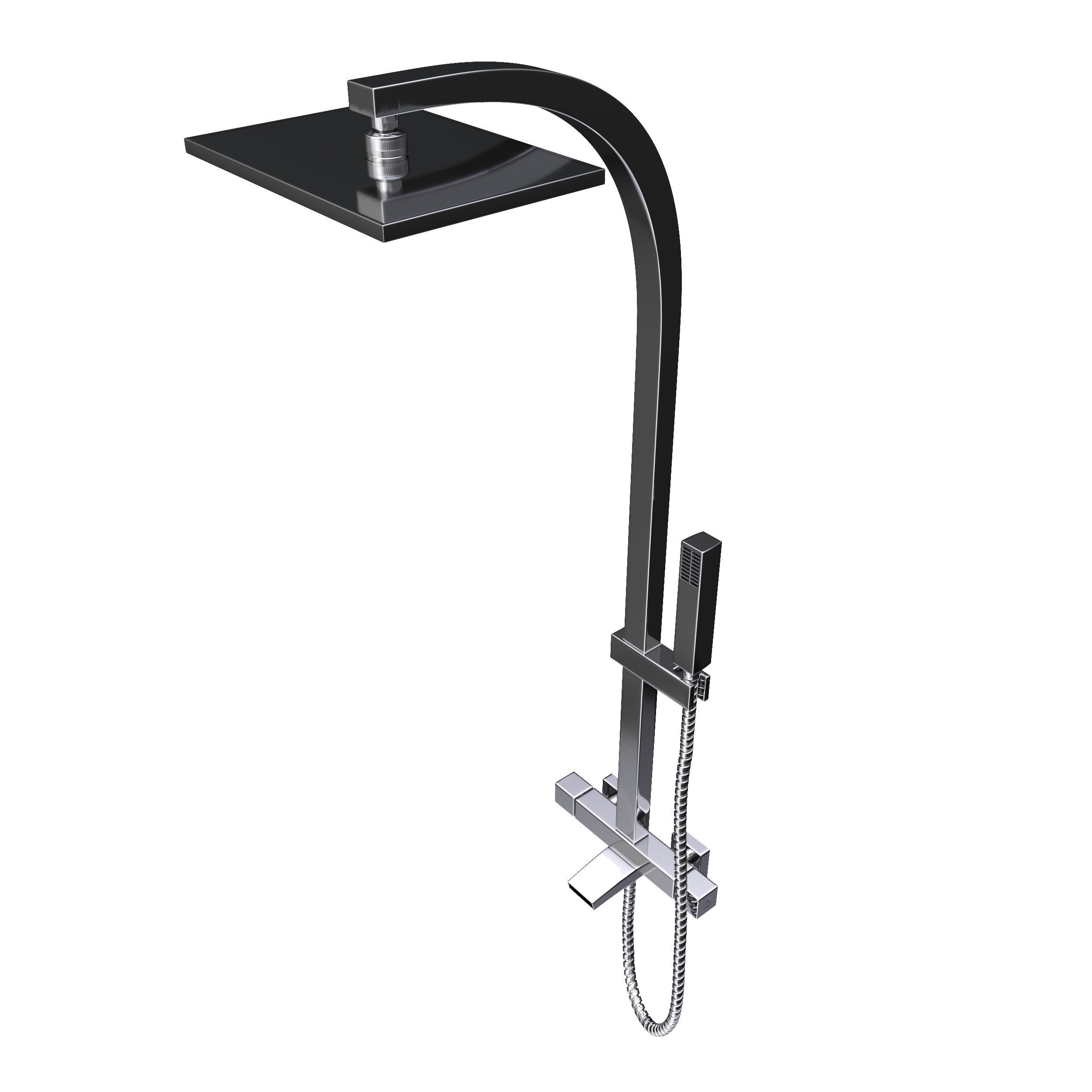 Square Shower 3D model_2