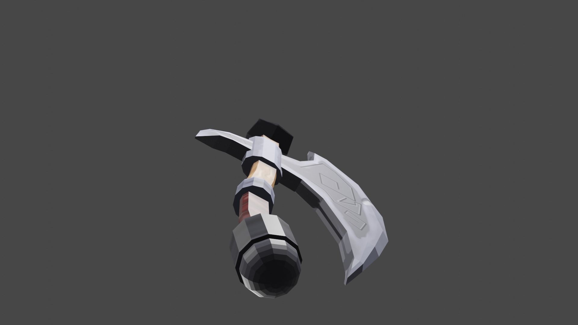 axe machado 3D model_4