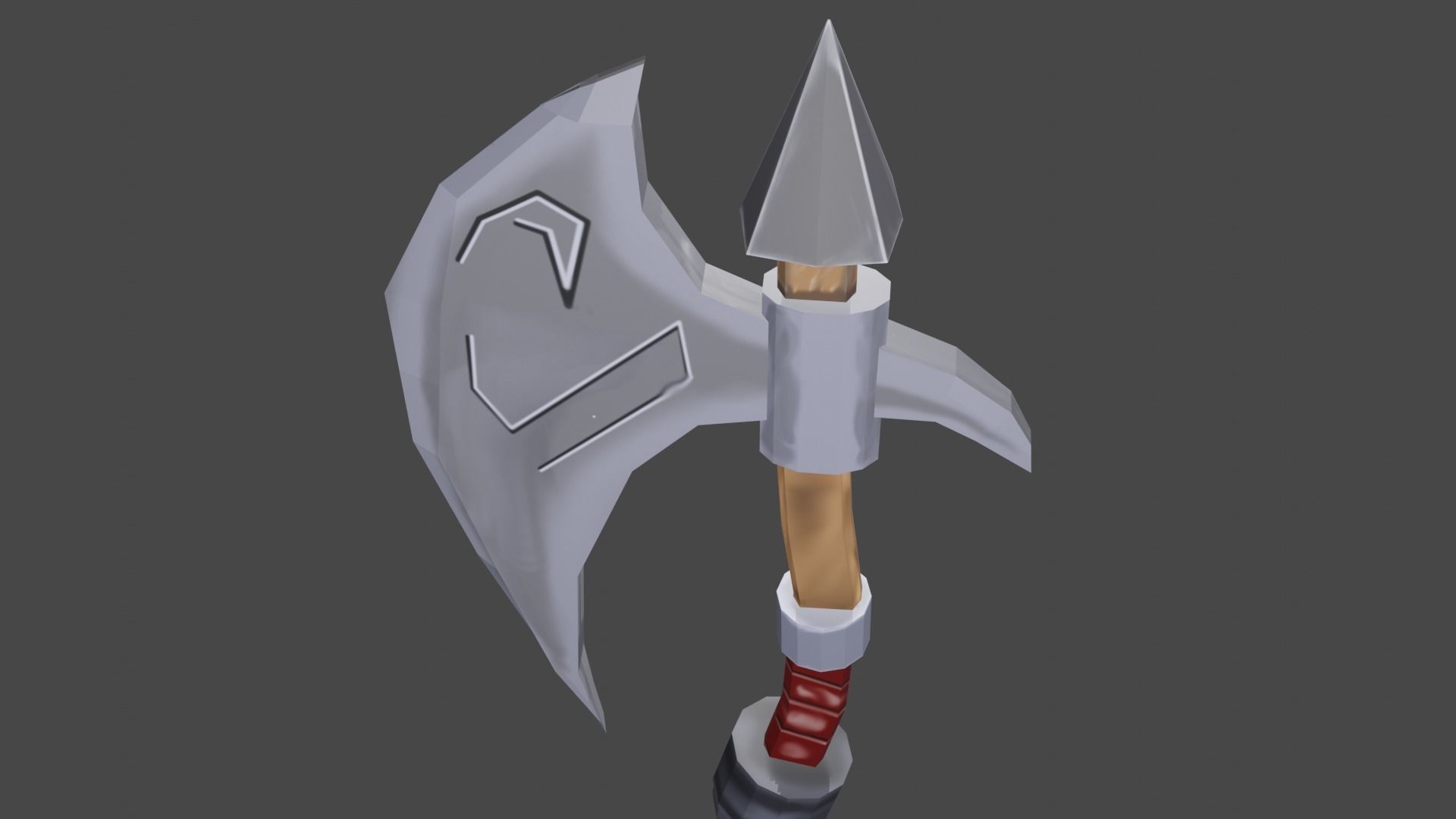 axe machado 3D model_6