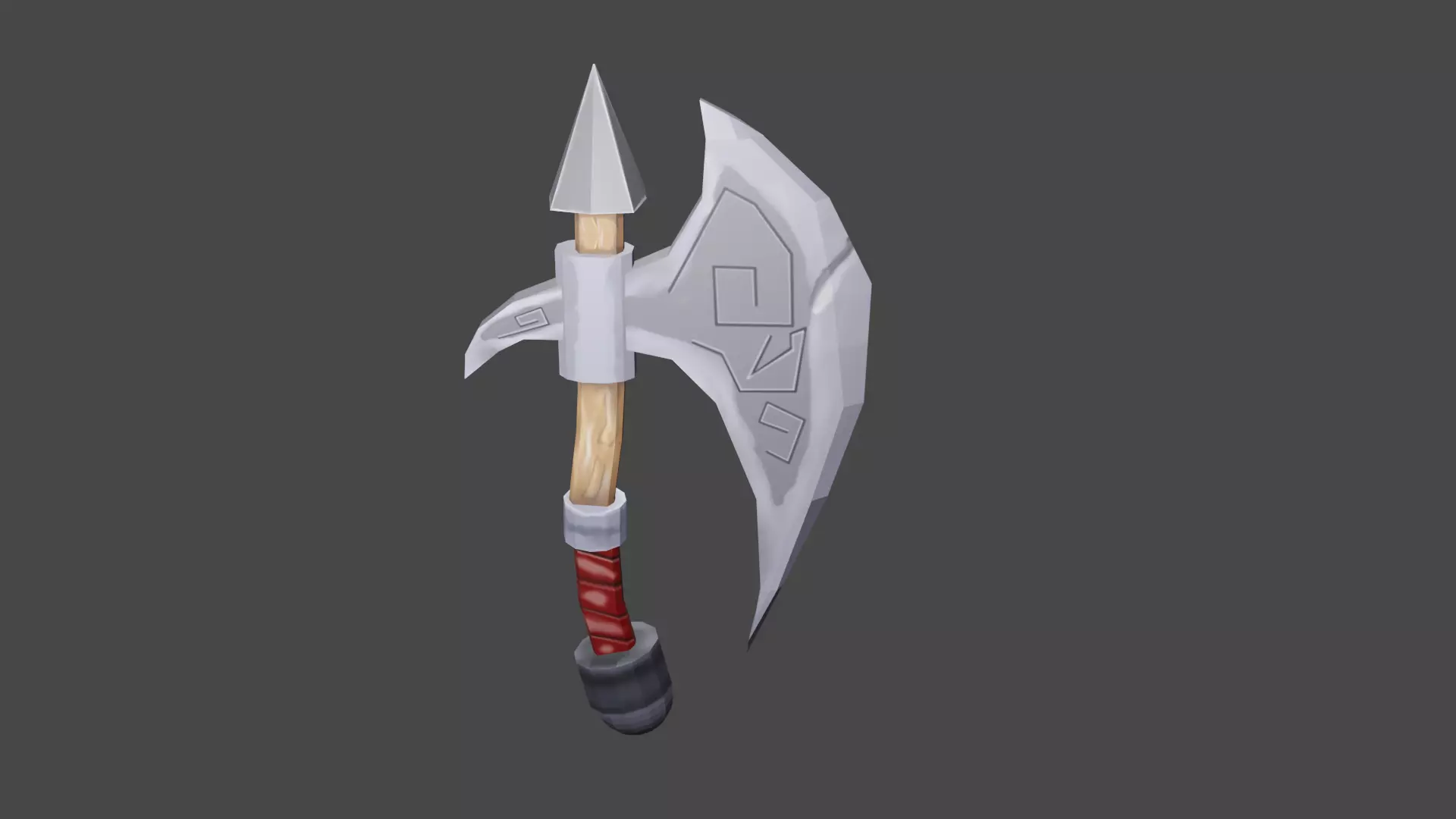 axe machado 3D model_0