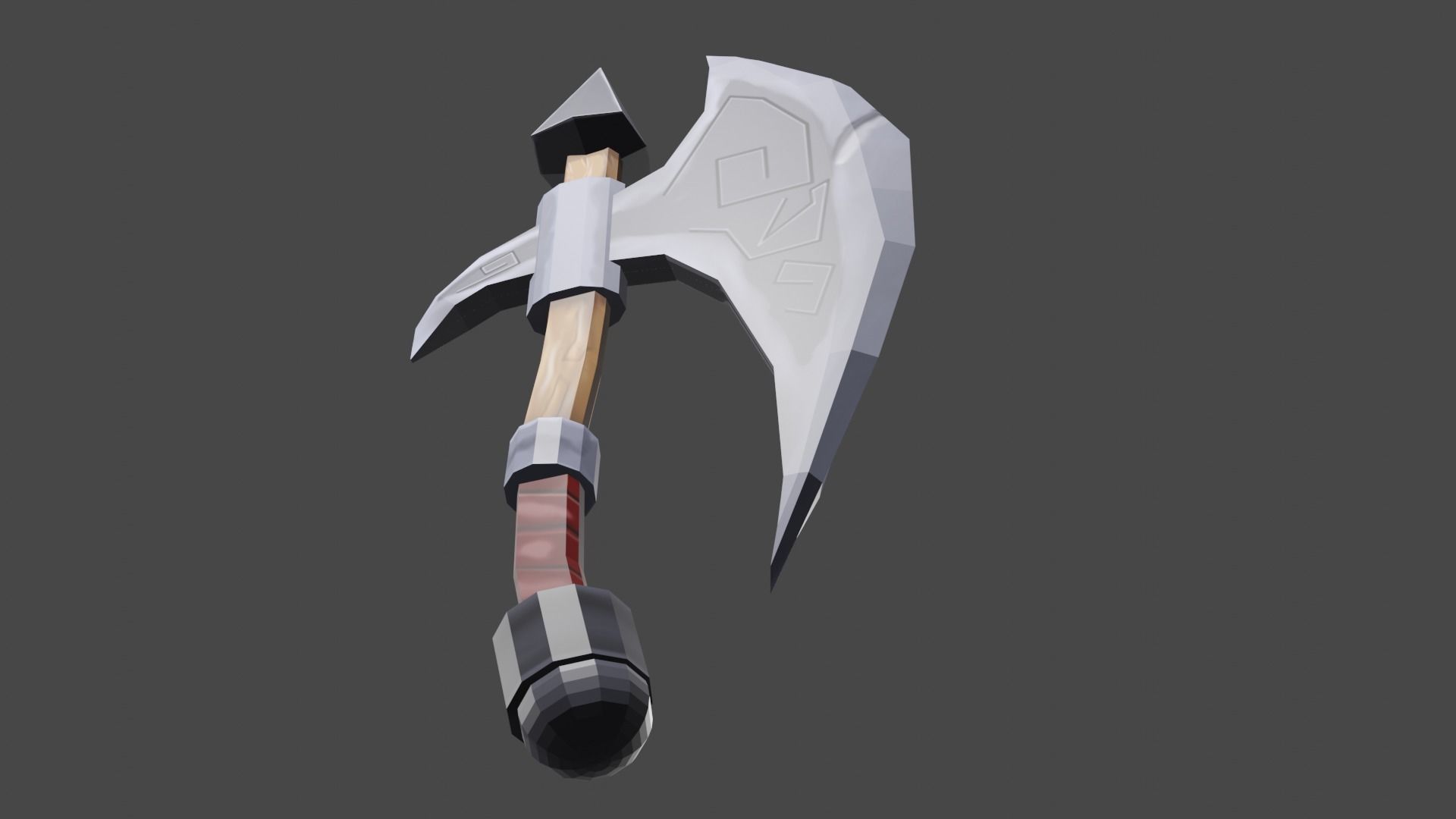 axe machado 3D model_3