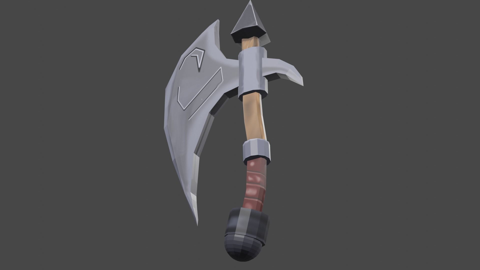 axe machado 3D model_8