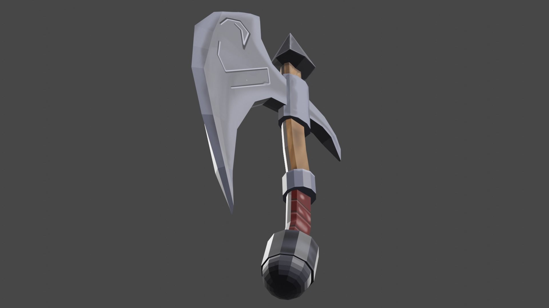 axe machado 3D model_2