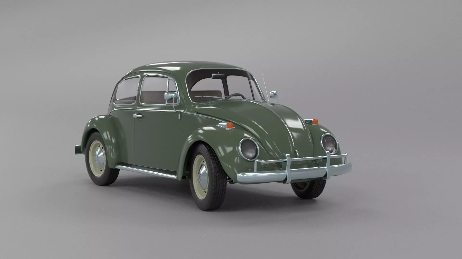 vw bug Low-poly 3D model_0