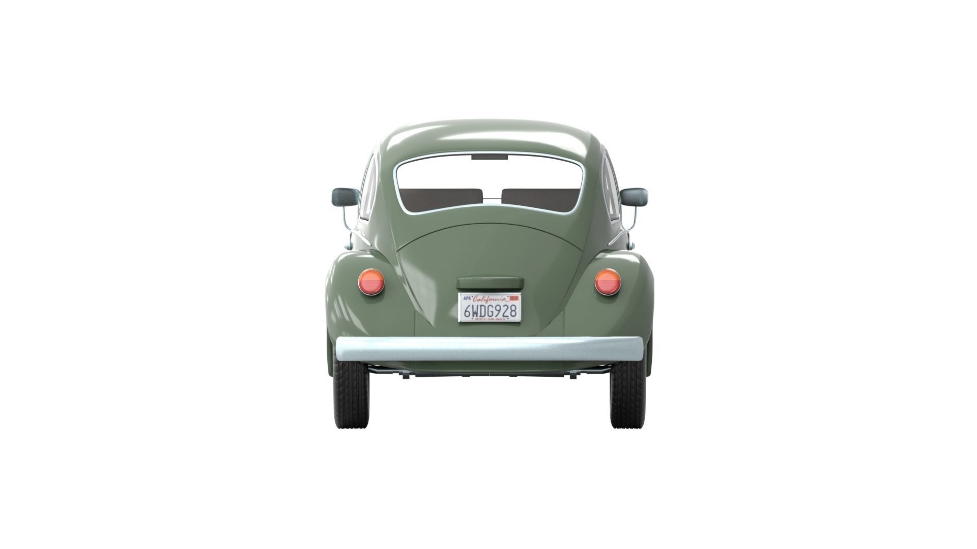 vw bug Low-poly 3D model_4