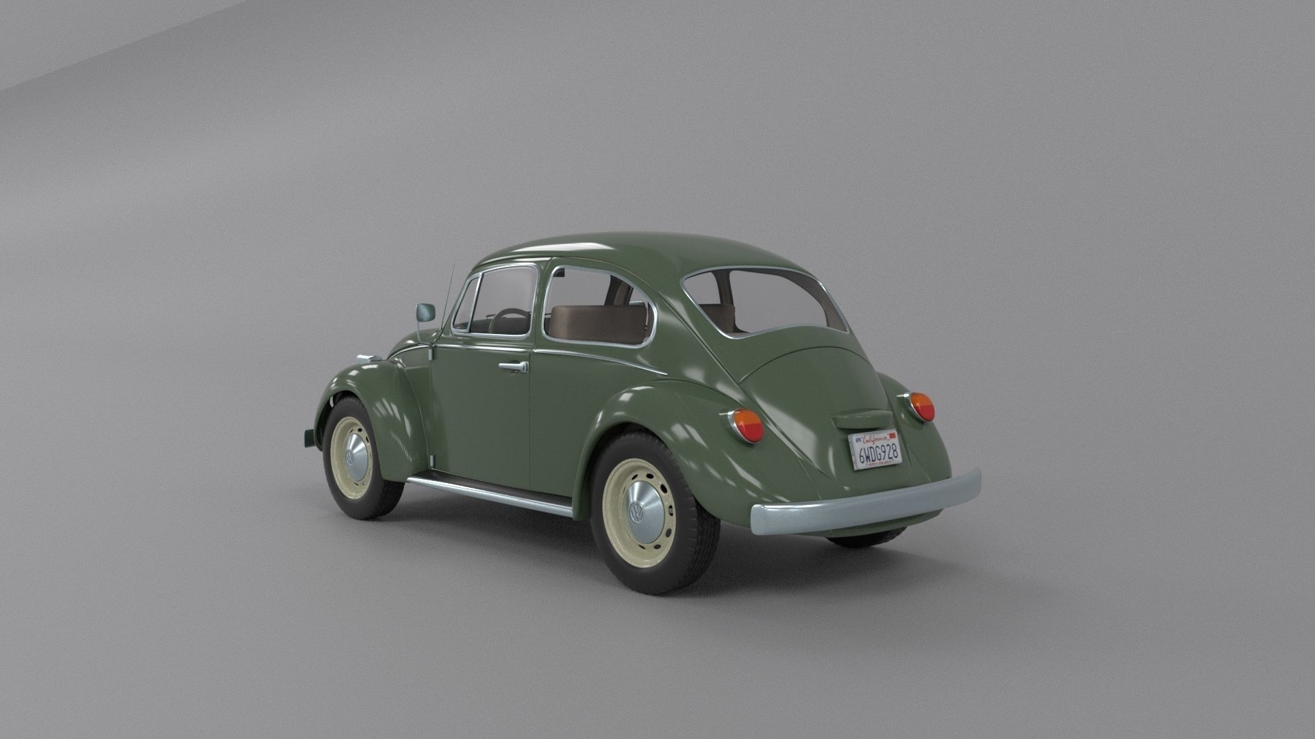 vw bug Low-poly 3D model_1