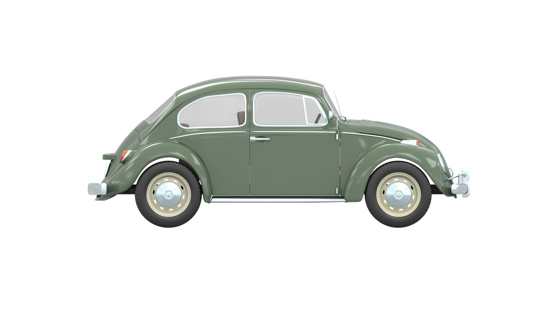 vw bug Low-poly 3D model_5