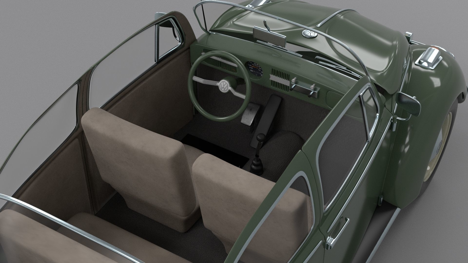 vw bug Low-poly 3D model_2