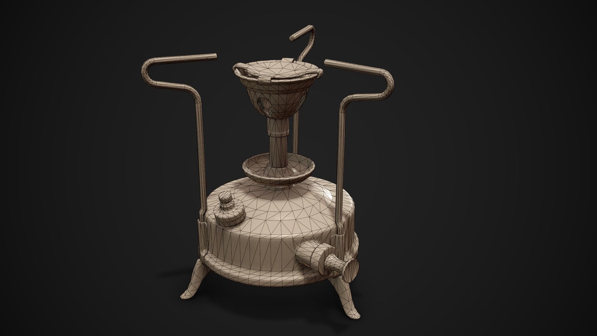 Vintage kerosene stove Low-poly 3D model_6