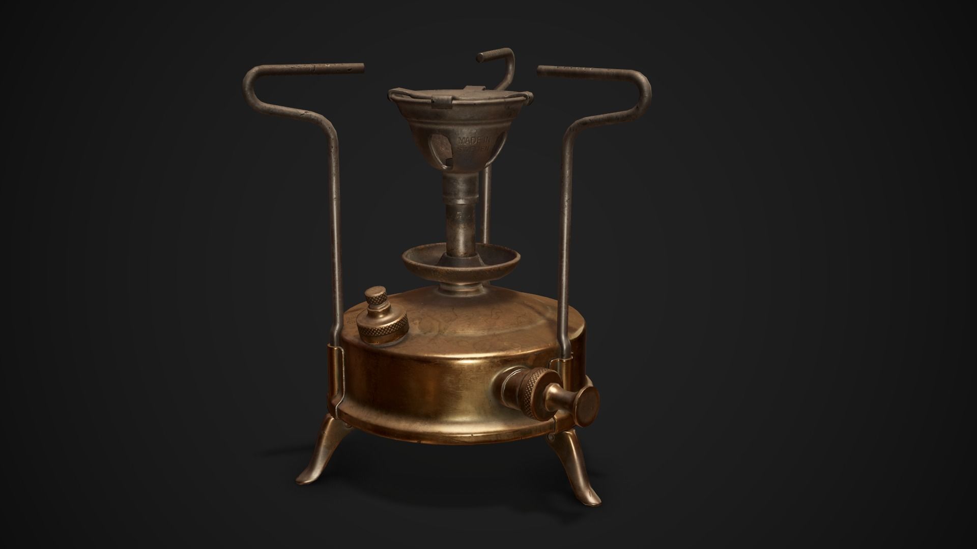 Vintage kerosene stove Low-poly 3D model_4