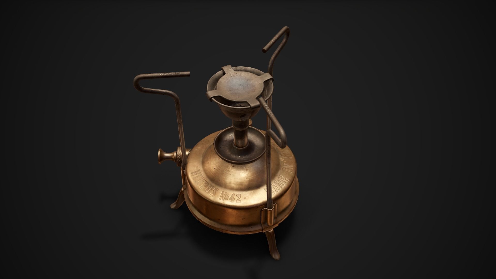 Vintage kerosene stove Low-poly 3D model_2