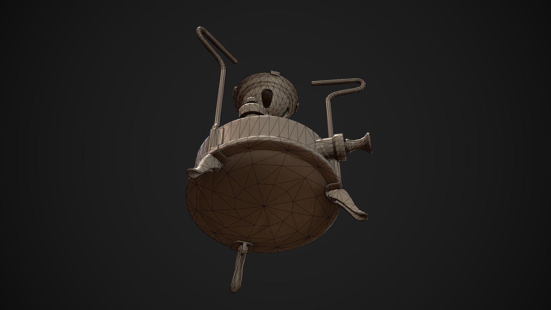 Vintage kerosene stove Low-poly 3D model_7