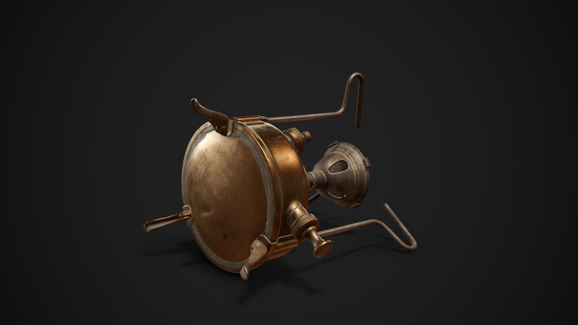Vintage kerosene stove Low-poly 3D model_5