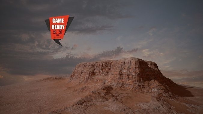 Canyon Realistic - LowPoly PBR desert terrain Low-poly 3D model