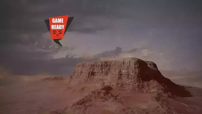 Canyon Realistic - LowPoly PBR desert terrain Low-poly 3D model