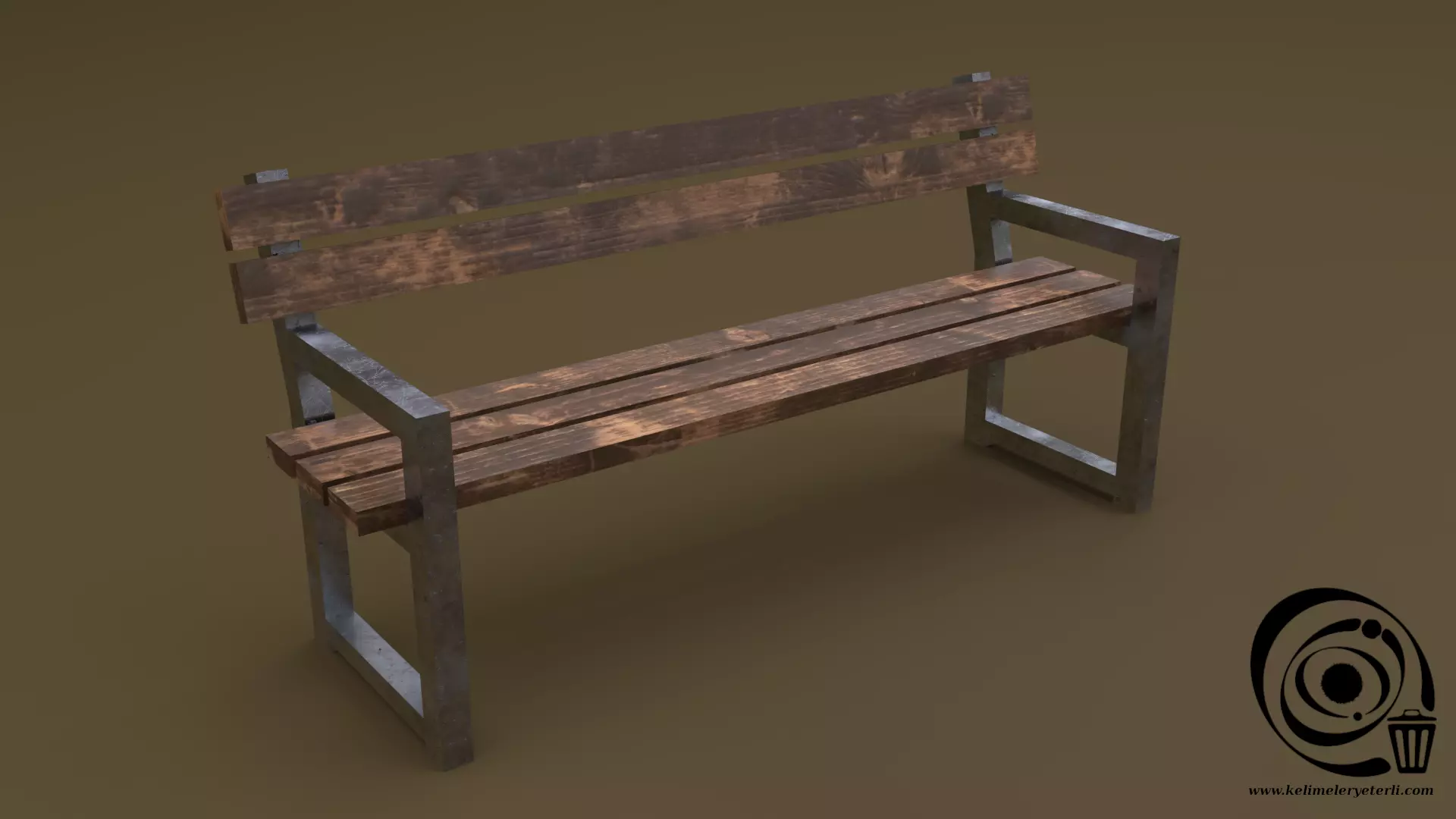 Bench 26 Low-poly 3D model_0