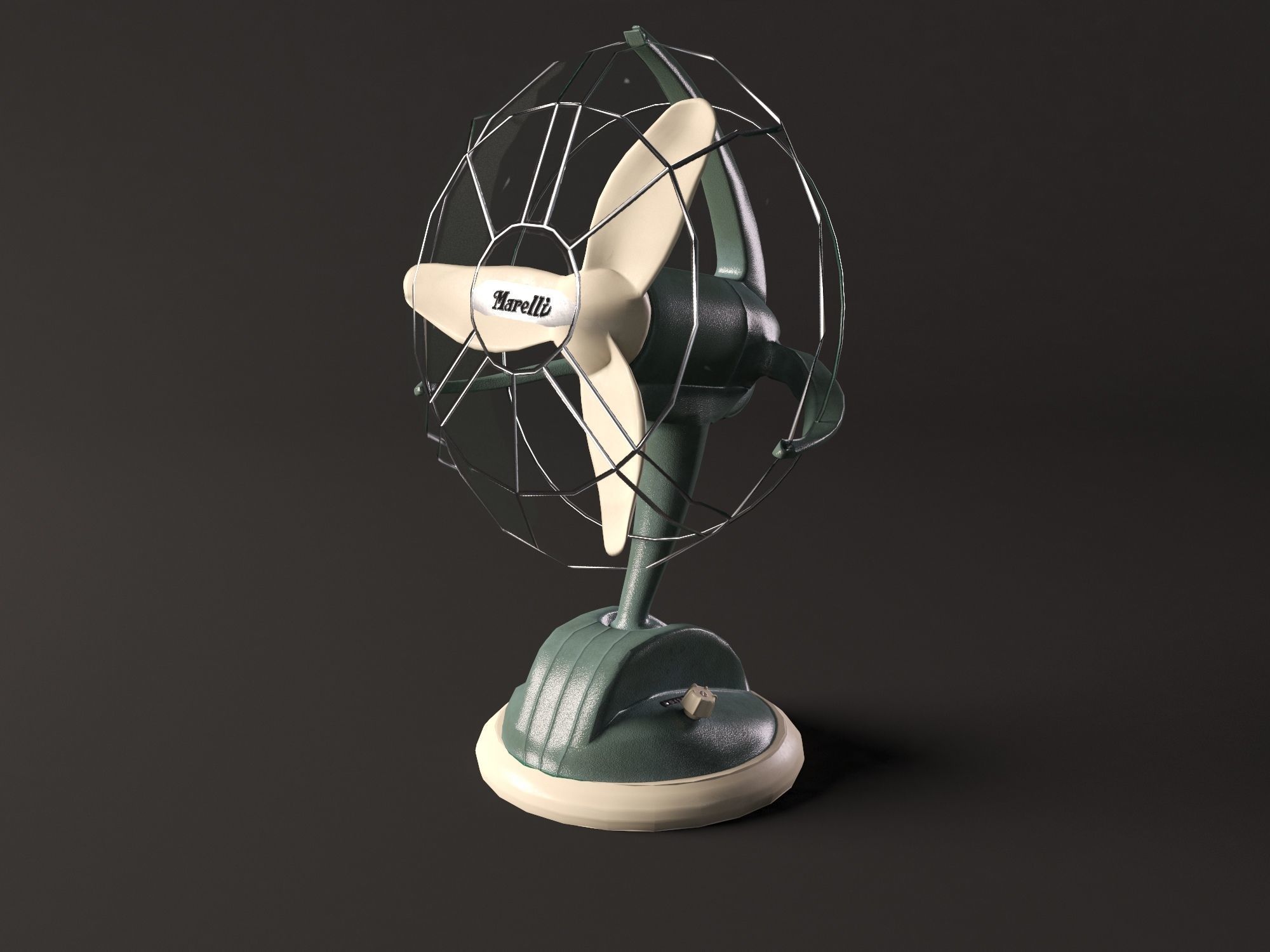 Vintage Desk Fan Marelli 3d Model Animated Cgtrader
