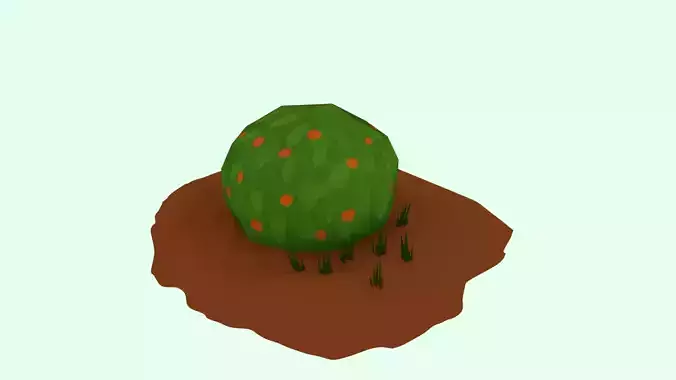 Low Poly Bush for game