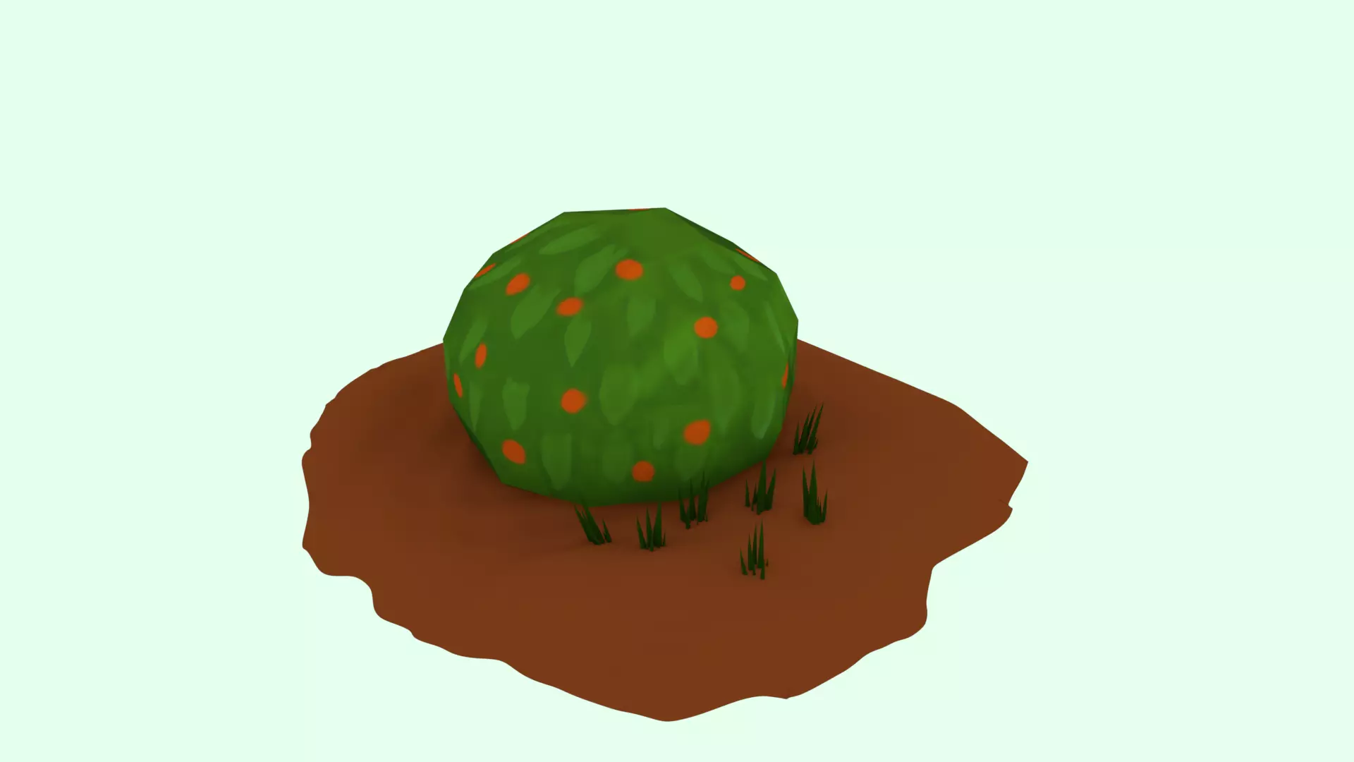 Low Poly Bush for game Free low-poly 3D model