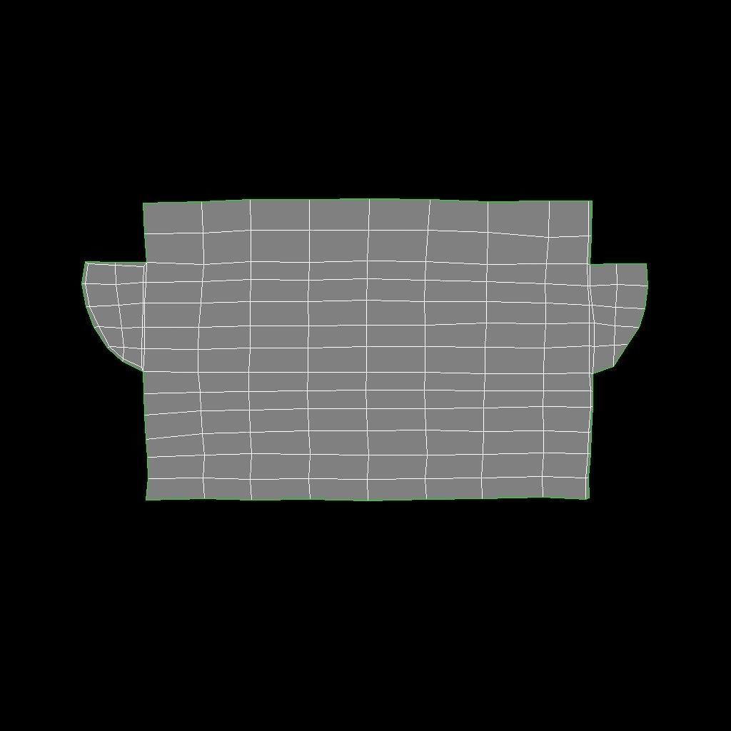 Low poly fabric armchair sofa in a slightly primitive style Low-poly 3D model_15