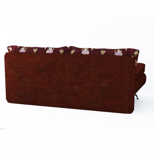 Low poly fabric armchair sofa in a slightly primitive style Low-poly 3D model_3