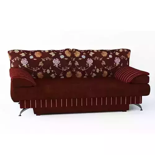 Low poly fabric armchair sofa in a slightly primitive style