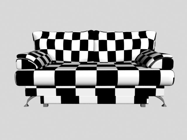 Low poly fabric armchair sofa in a slightly primitive style Low-poly 3D model_9