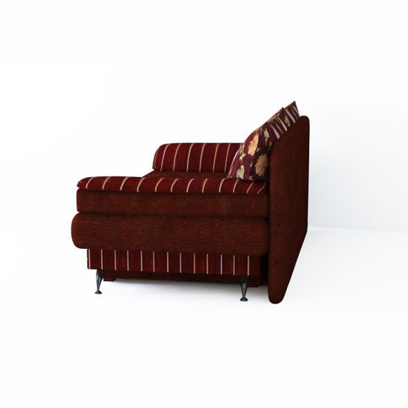 Low poly fabric armchair sofa in a slightly primitive style Low-poly 3D model_4