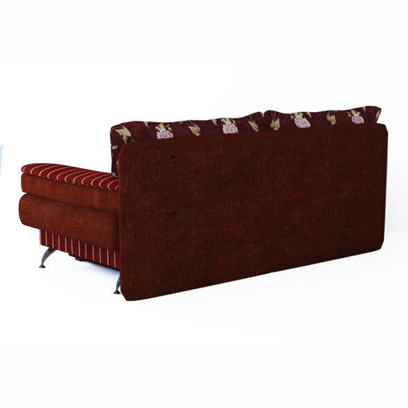 Low poly fabric armchair sofa in a slightly primitive style Low-poly 3D model_5