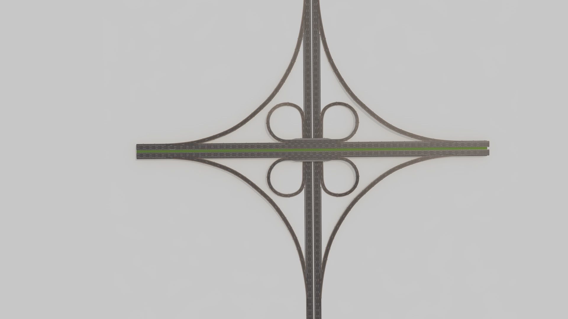 Highway Intersection Road Bridge 3D model_1