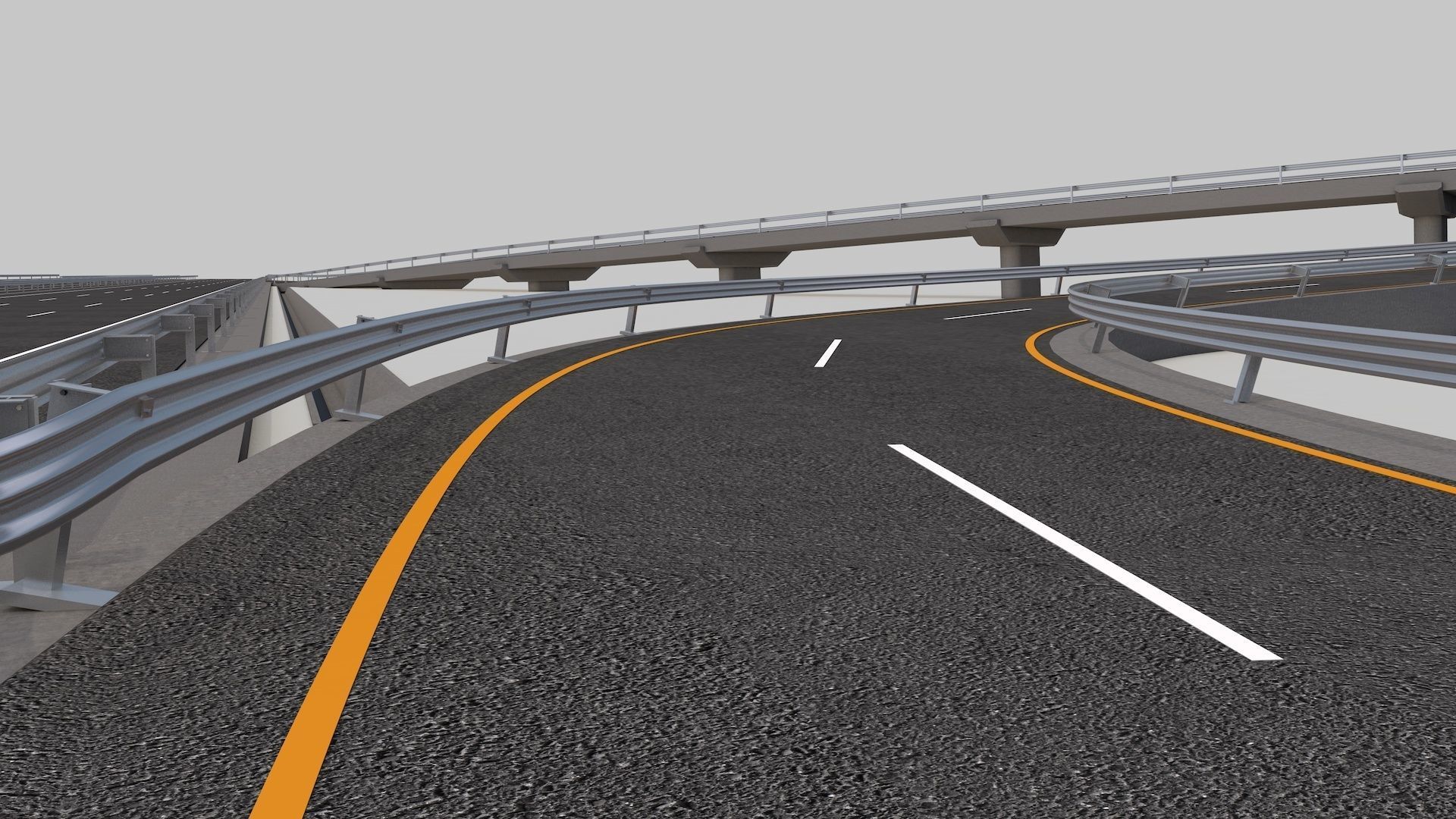 Highway Intersection Road Bridge 3D model_13