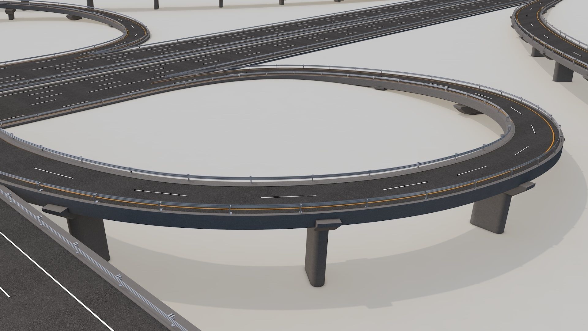 Highway Intersection Road Bridge 3D model_11